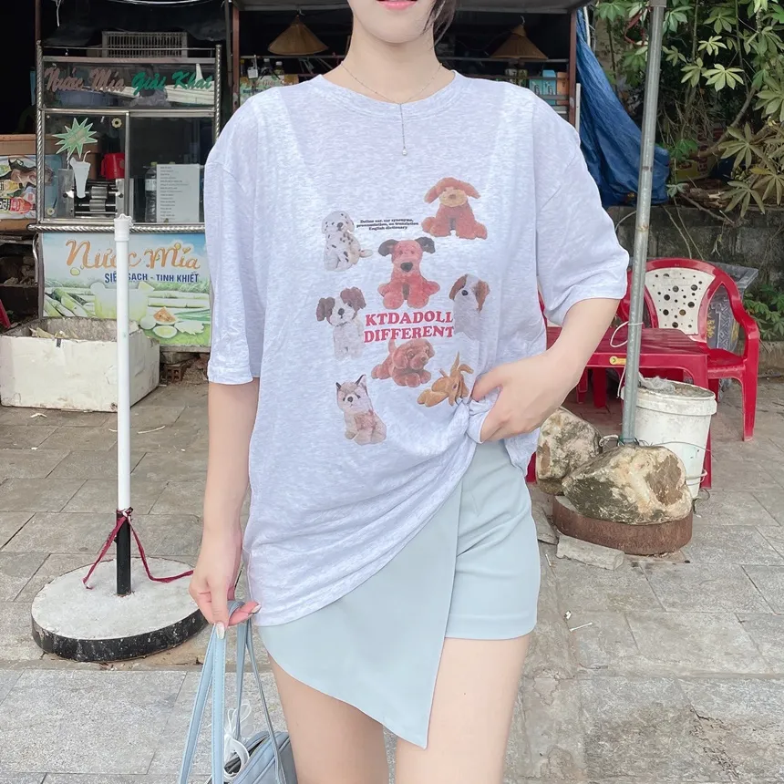 ミックスドッグプリント半袖Tシャツ | mirangmirang | 詳細画像3