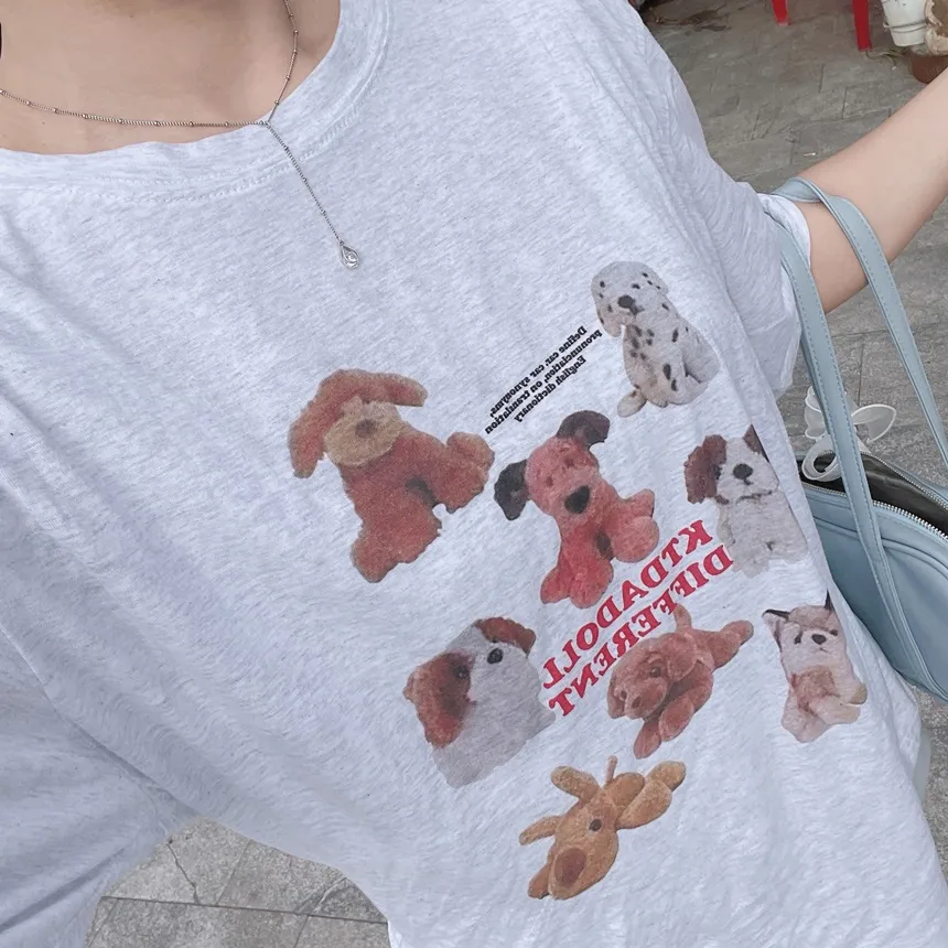 ミックスドッグプリント半袖Tシャツ | mirangmirang | 詳細画像4