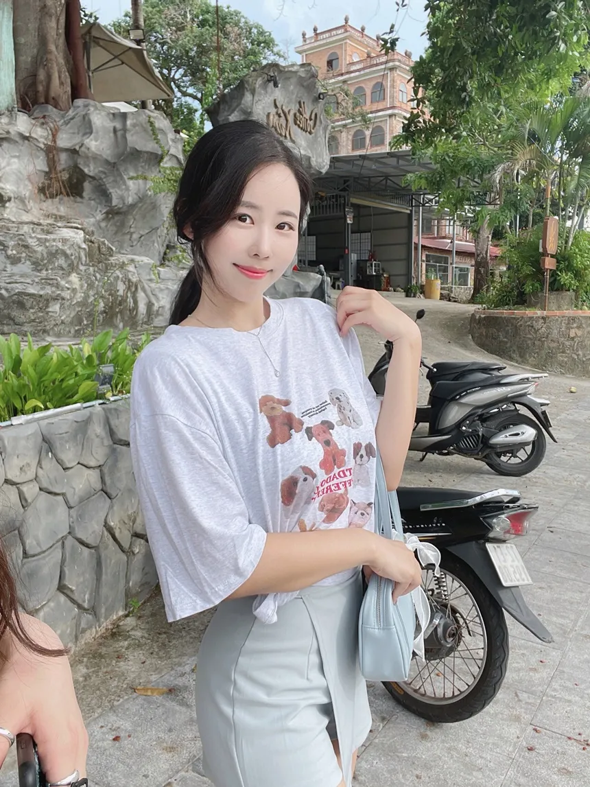 ミックスドッグプリント半袖Tシャツ | mirangmirang | 詳細画像7