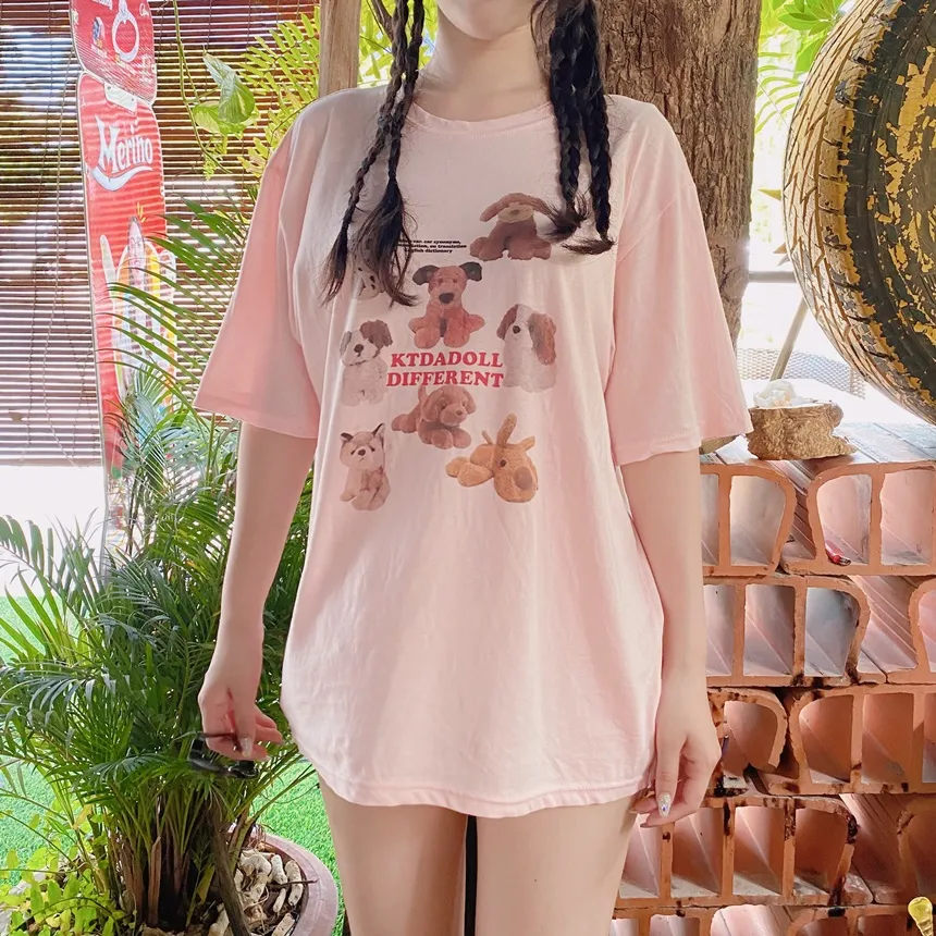 ミックスドッグプリント半袖Tシャツ | mirangmirang | 詳細画像23