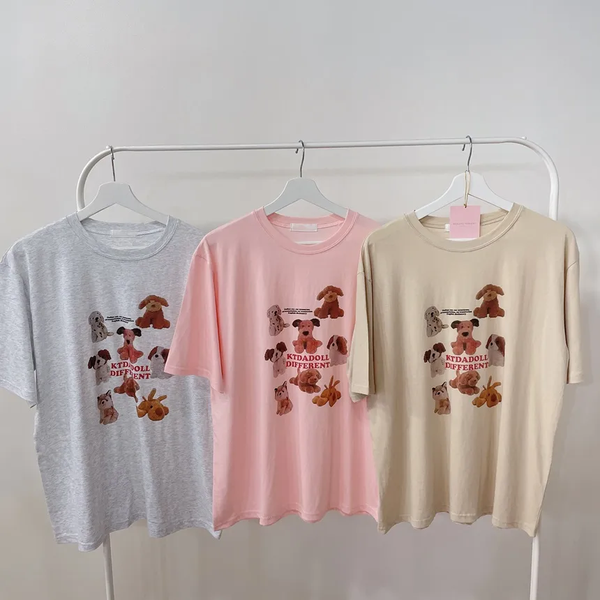 ミックスドッグプリント半袖Tシャツ | mirangmirang | 詳細画像29