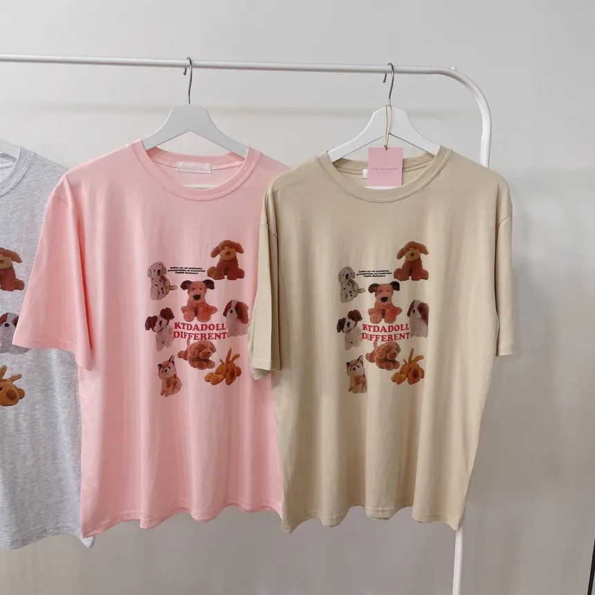 ミックスドッグプリント半袖Tシャツ | mirangmirang | 詳細画像30
