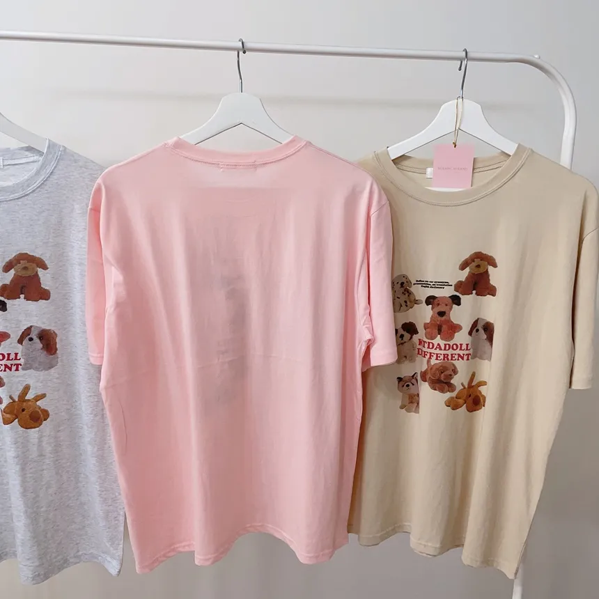 ミックスドッグプリント半袖Tシャツ | mirangmirang | 詳細画像31