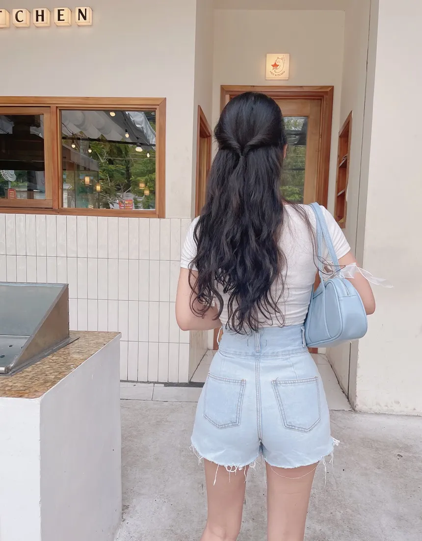 3ボタンダメージショートデニムパンツ | mirangmirang | 詳細画像12