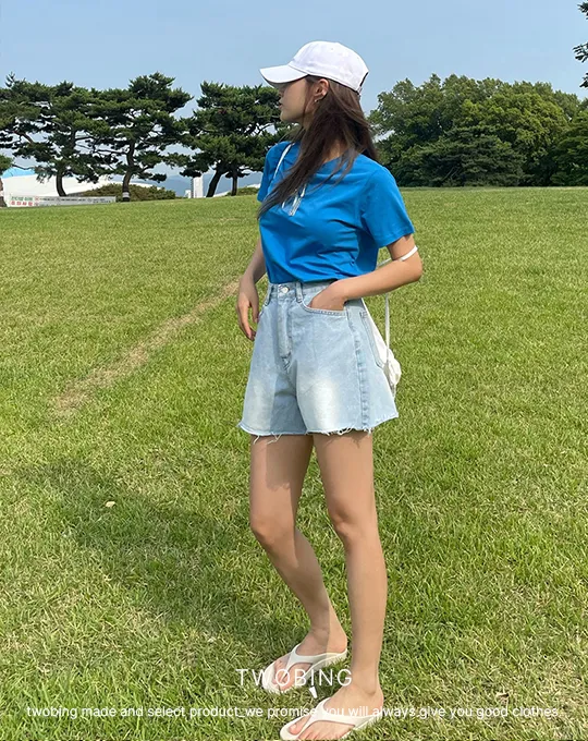 ラウンドネックシンプル半袖Tシャツ | twobing | 詳細画像3