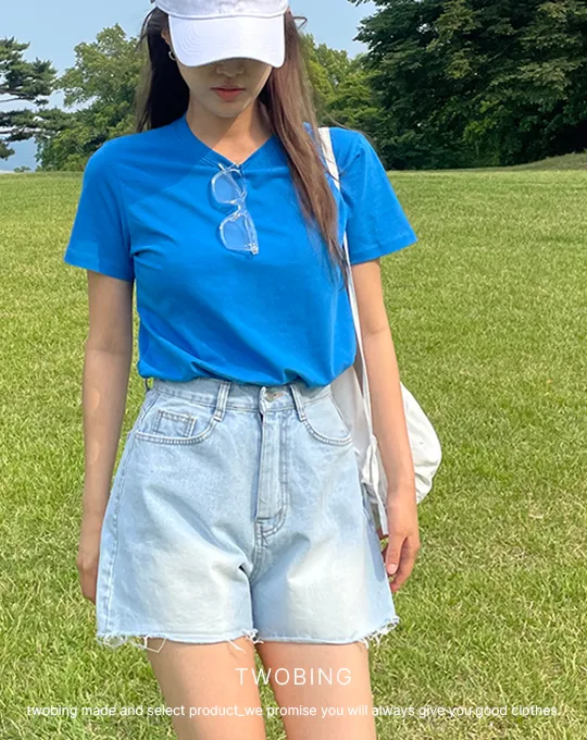 ラウンドネックシンプル半袖Tシャツ | twobing | 詳細画像7