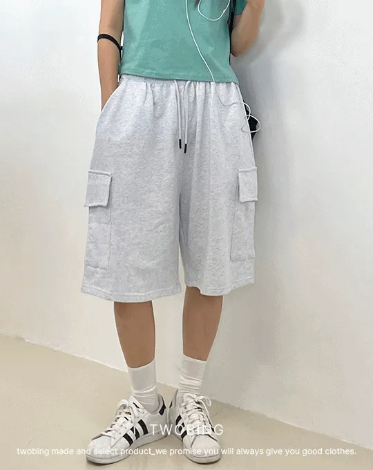 カーゴワイドスウェットハーフパンツ | twobing | 詳細画像1
