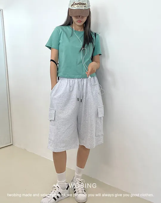 カーゴワイドスウェットハーフパンツ | twobing | 詳細画像3