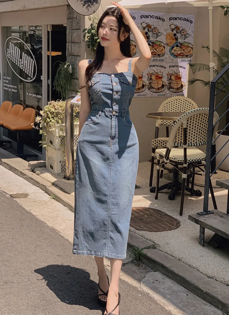 ボタンデニムビスチェワンピース | highclassic | 詳細画像1