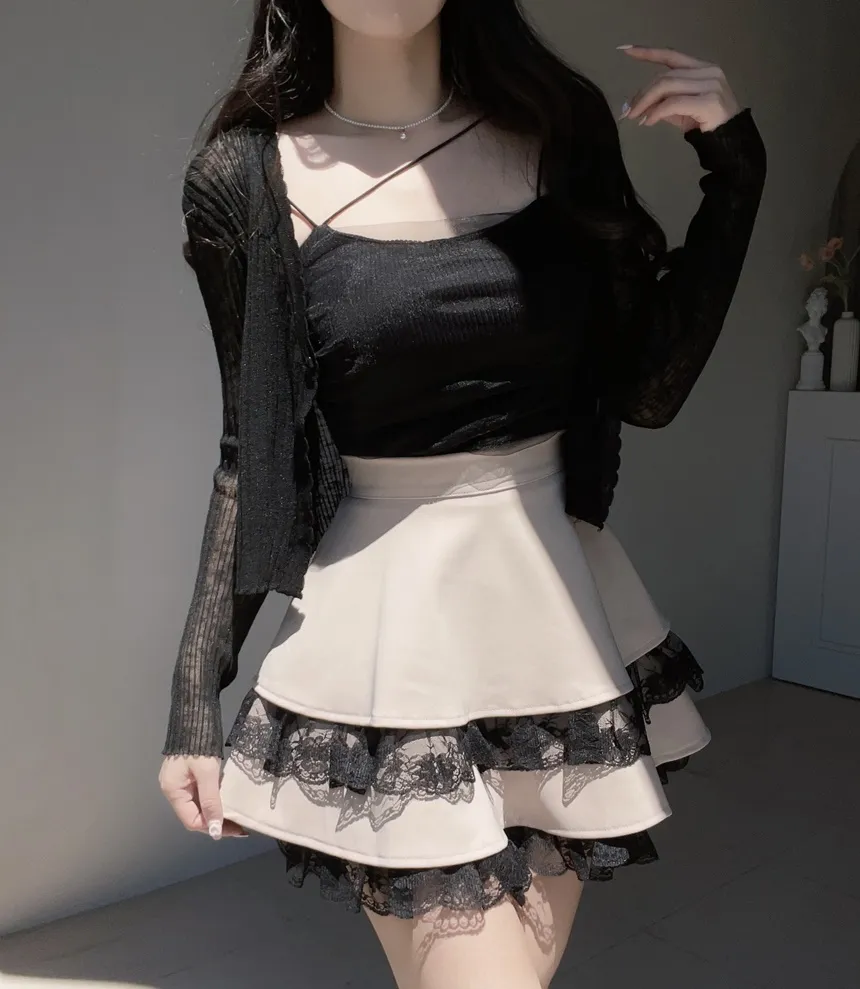 カップ付シフォンキャミ&カーディガンSET | mirangmirang | 詳細画像43