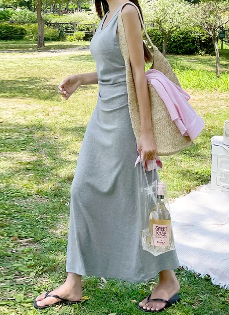 カップ付シャーリングタンクトップワンピース | レディース  