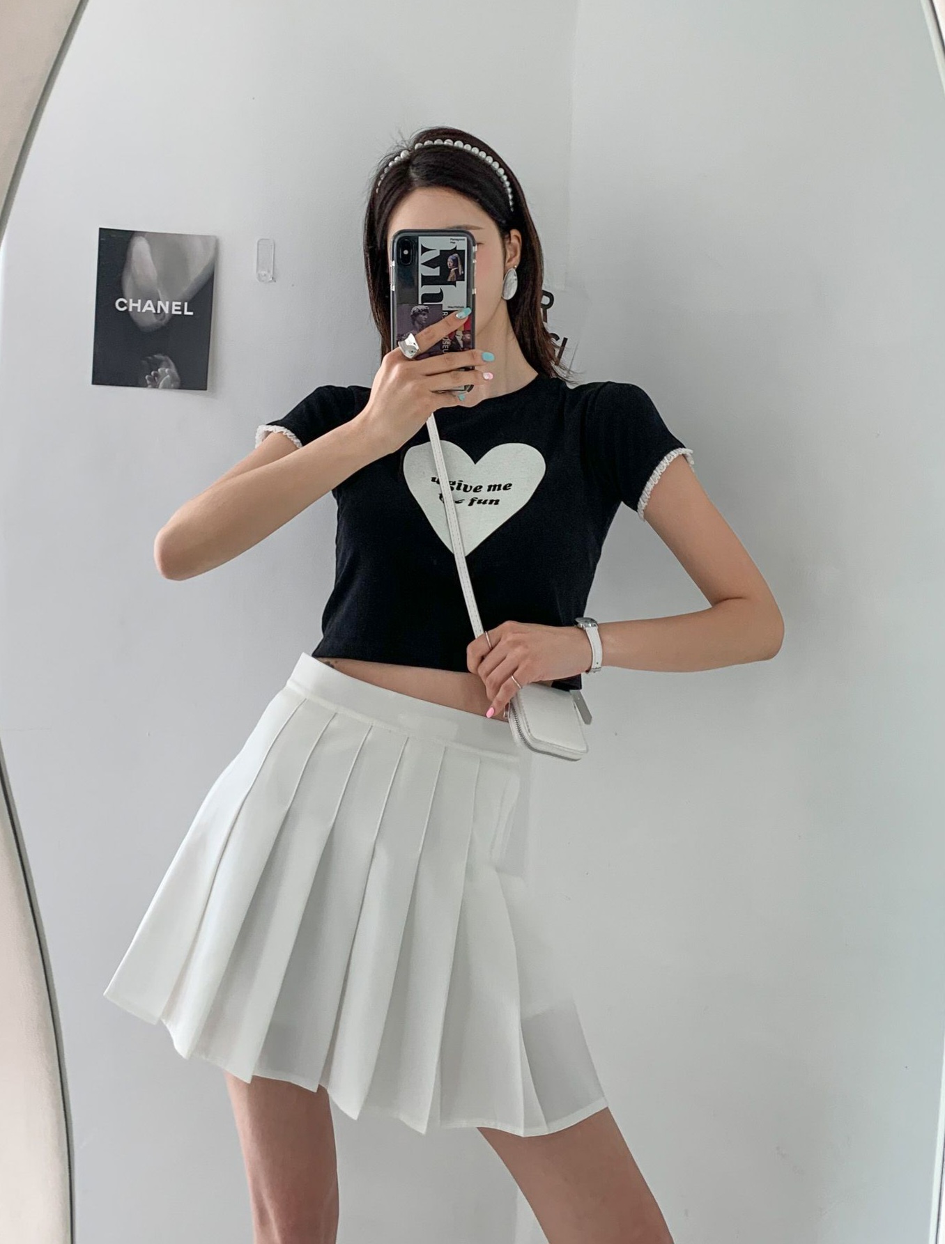ハートレタリングレース半袖クロップドTシャツ | 詳細画像7