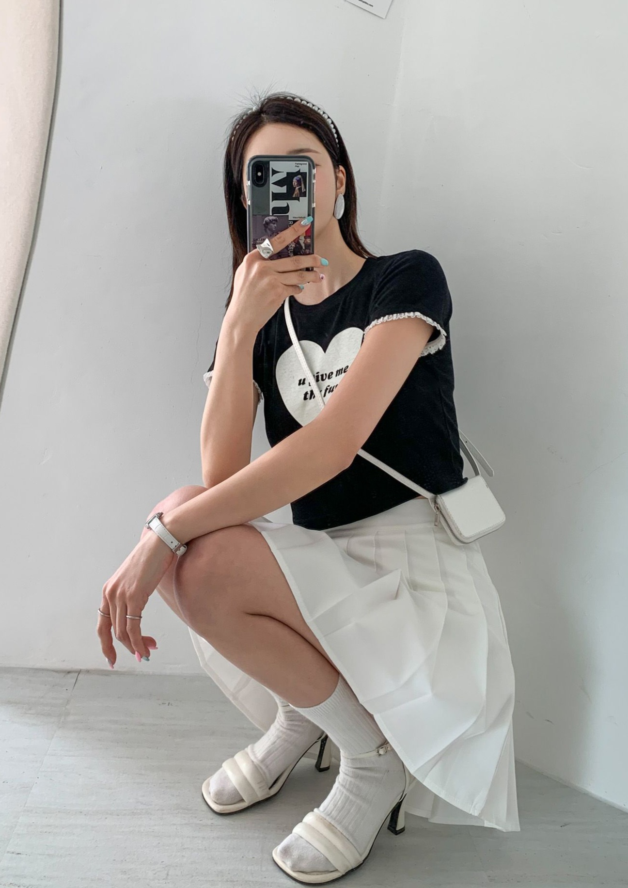 ハートレタリングレース半袖クロップドTシャツ | 詳細画像8