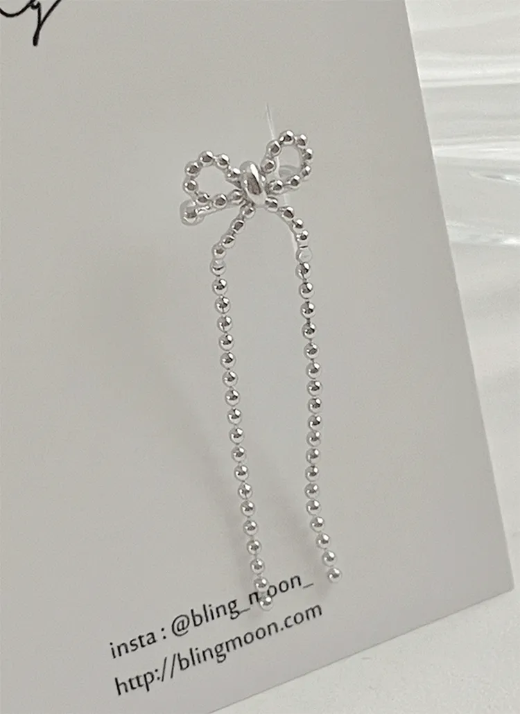 ロングボールリボンニッケルイヤーカフ | blingmoon | 詳細画像1