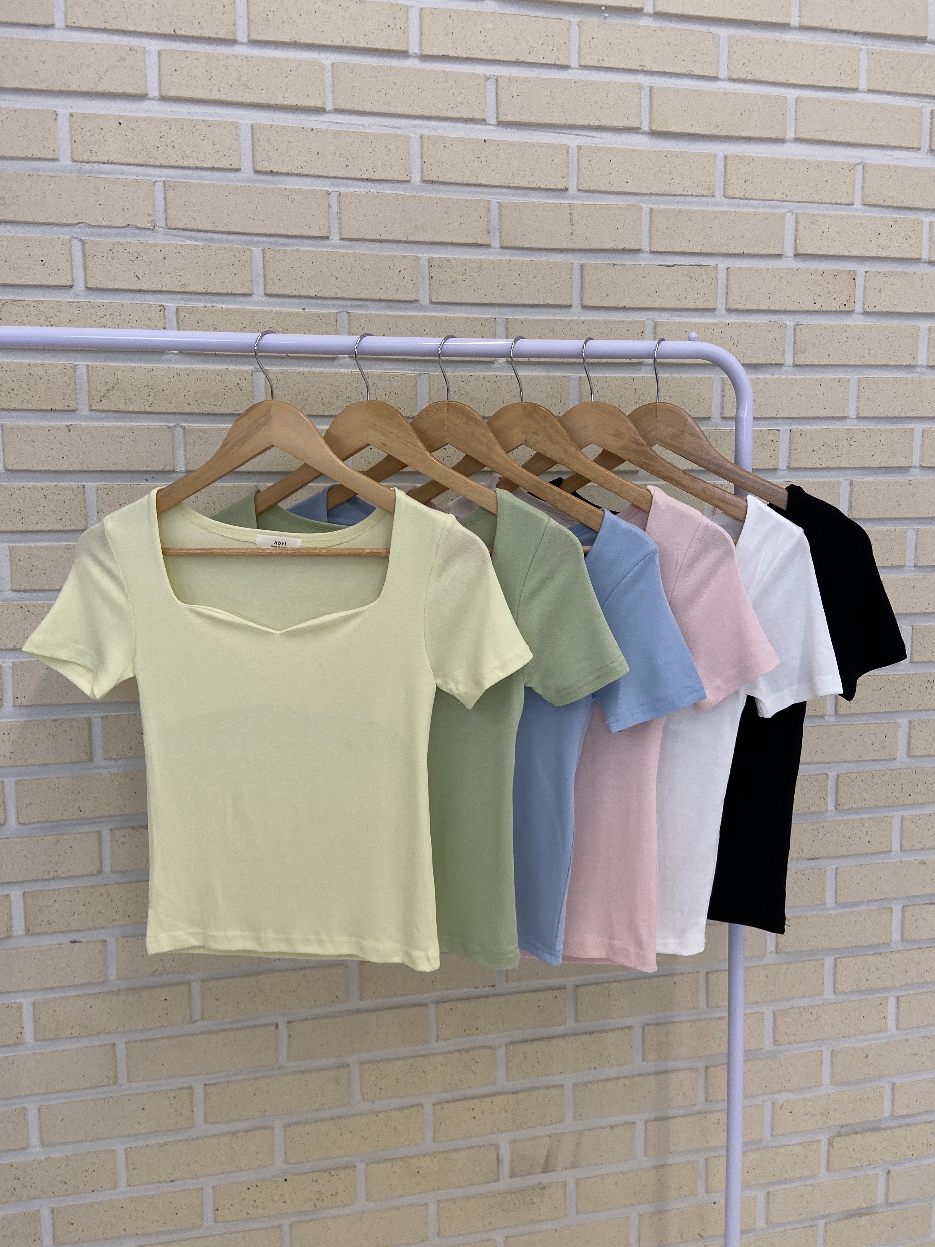 ハートネッククロップドスリム半袖Tシャツ | 詳細画像5