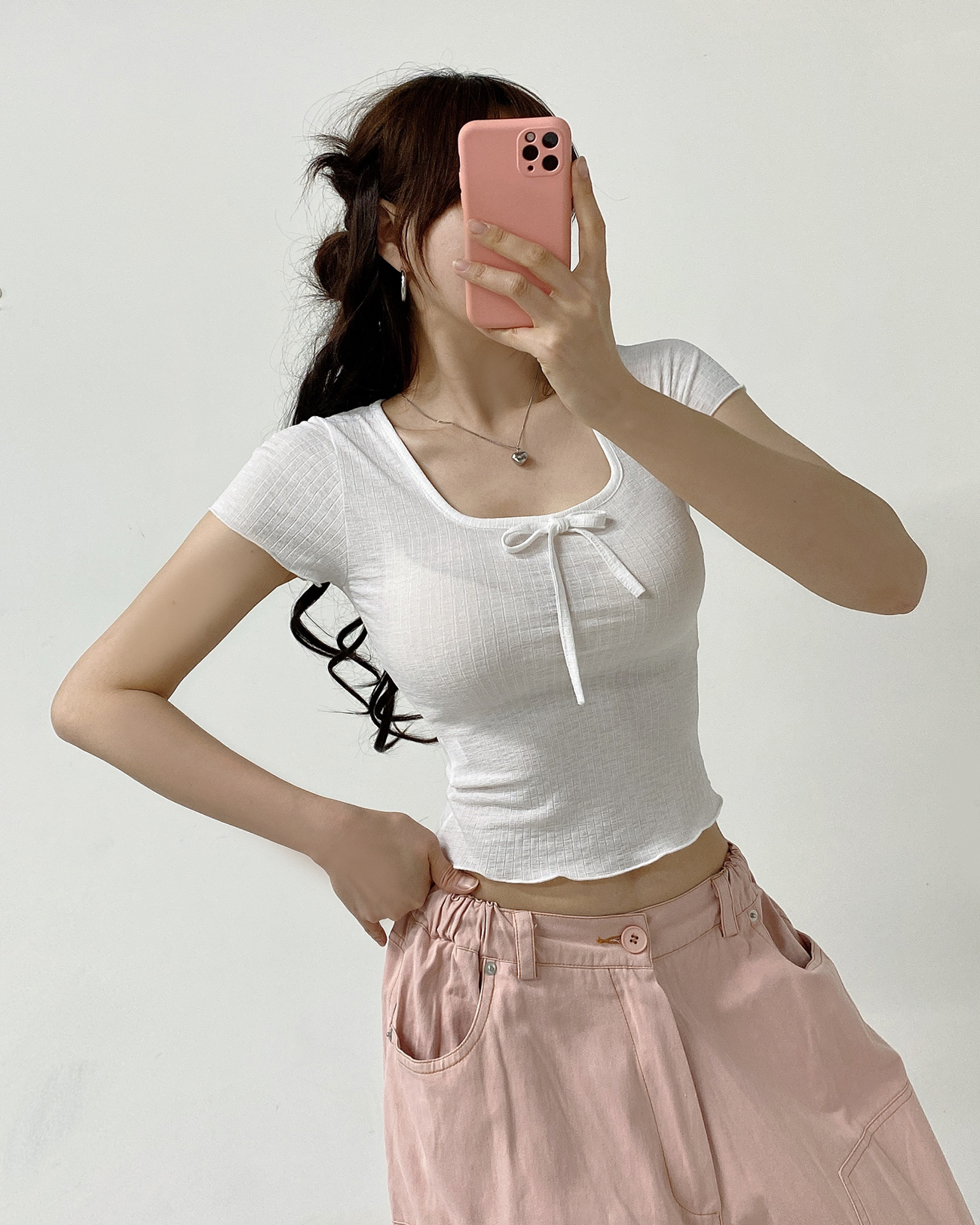 リボンスクエアネックメロウ半袖Tシャツ | 詳細画像6