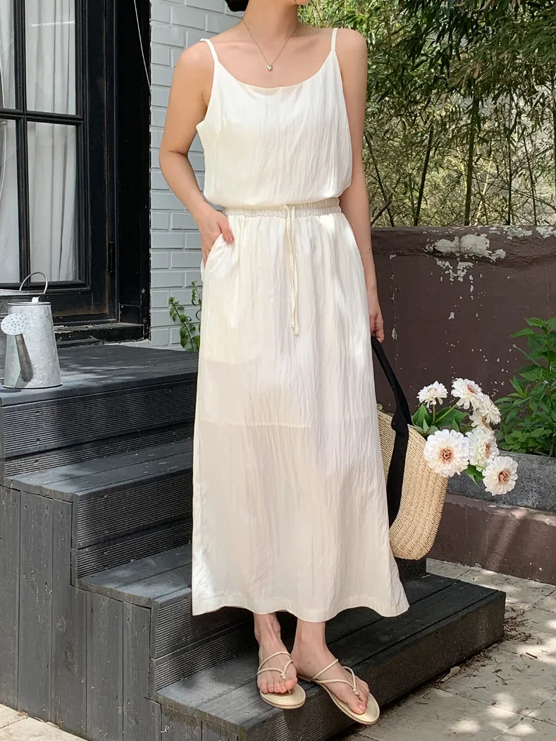 ナイロン混キャミソール&ドロストスカートSET | 詳細画像1