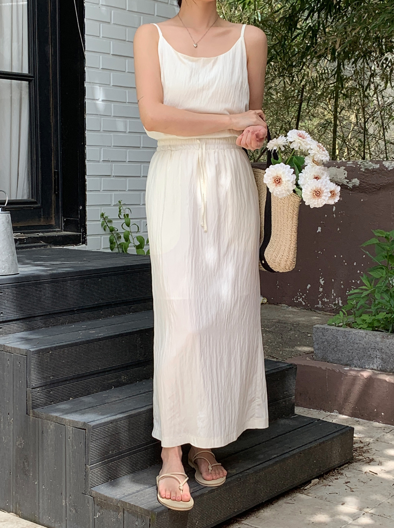 ナイロン混キャミソール&ドロストスカートSET | 詳細画像2