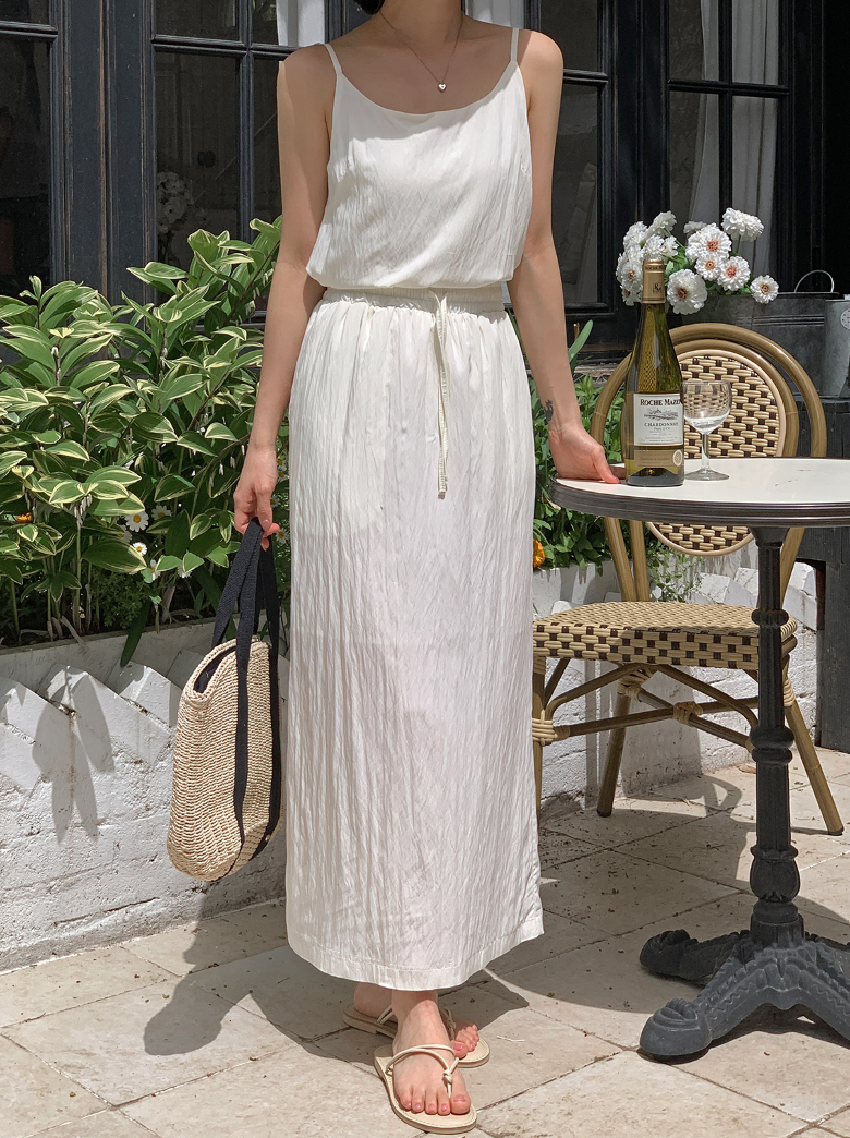 ナイロン混キャミソール&ドロストスカートSET | 詳細画像8