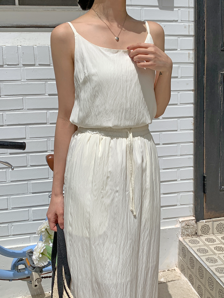 ナイロン混キャミソール&ドロストスカートSET | 詳細画像5