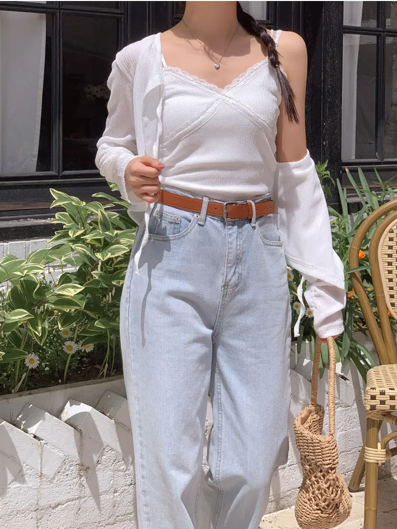 リンクルキャミソール&リボンカーディガンSET | 詳細画像1