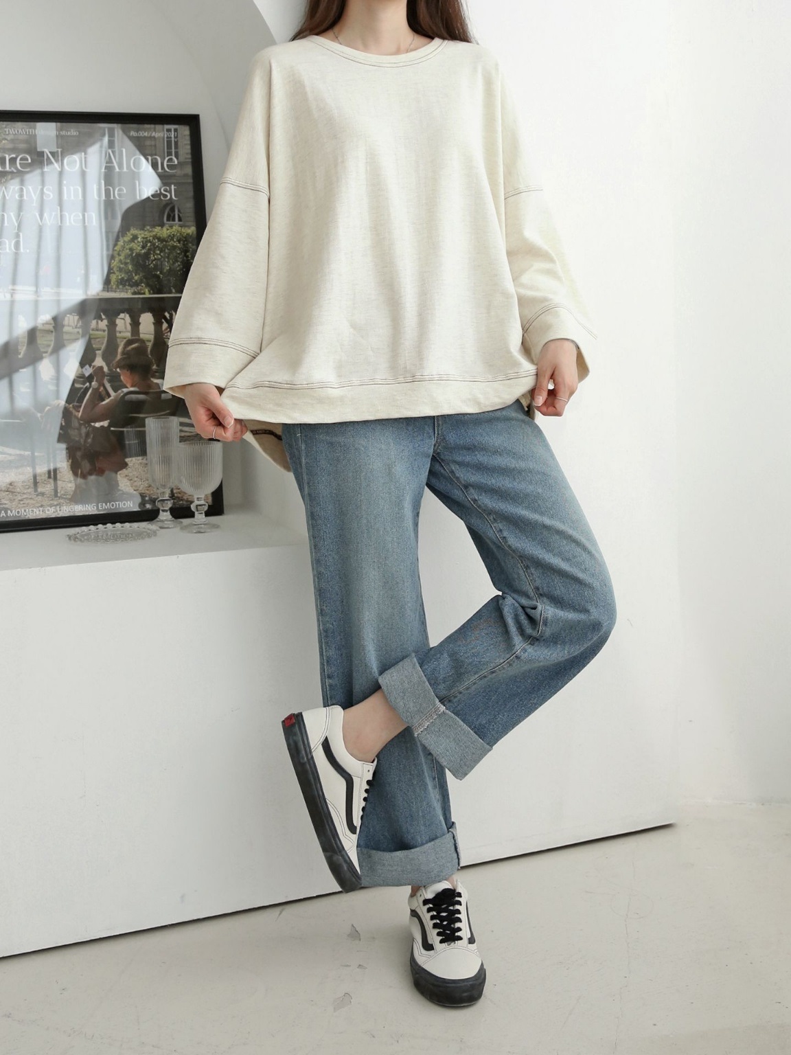 ステッチドロップショルダーボクシーTシャツ | 詳細画像13
