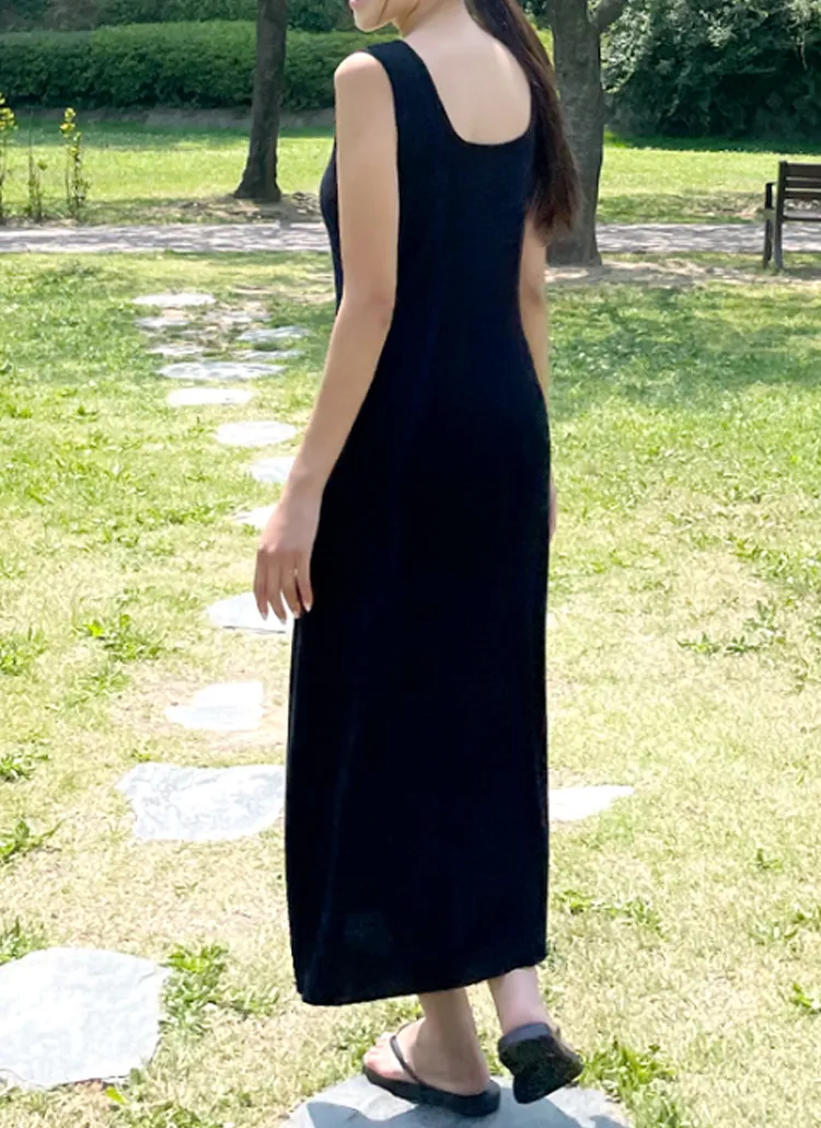 2TYPEスクエアネックノースリニットワンピース | gaenso | 詳細画像1