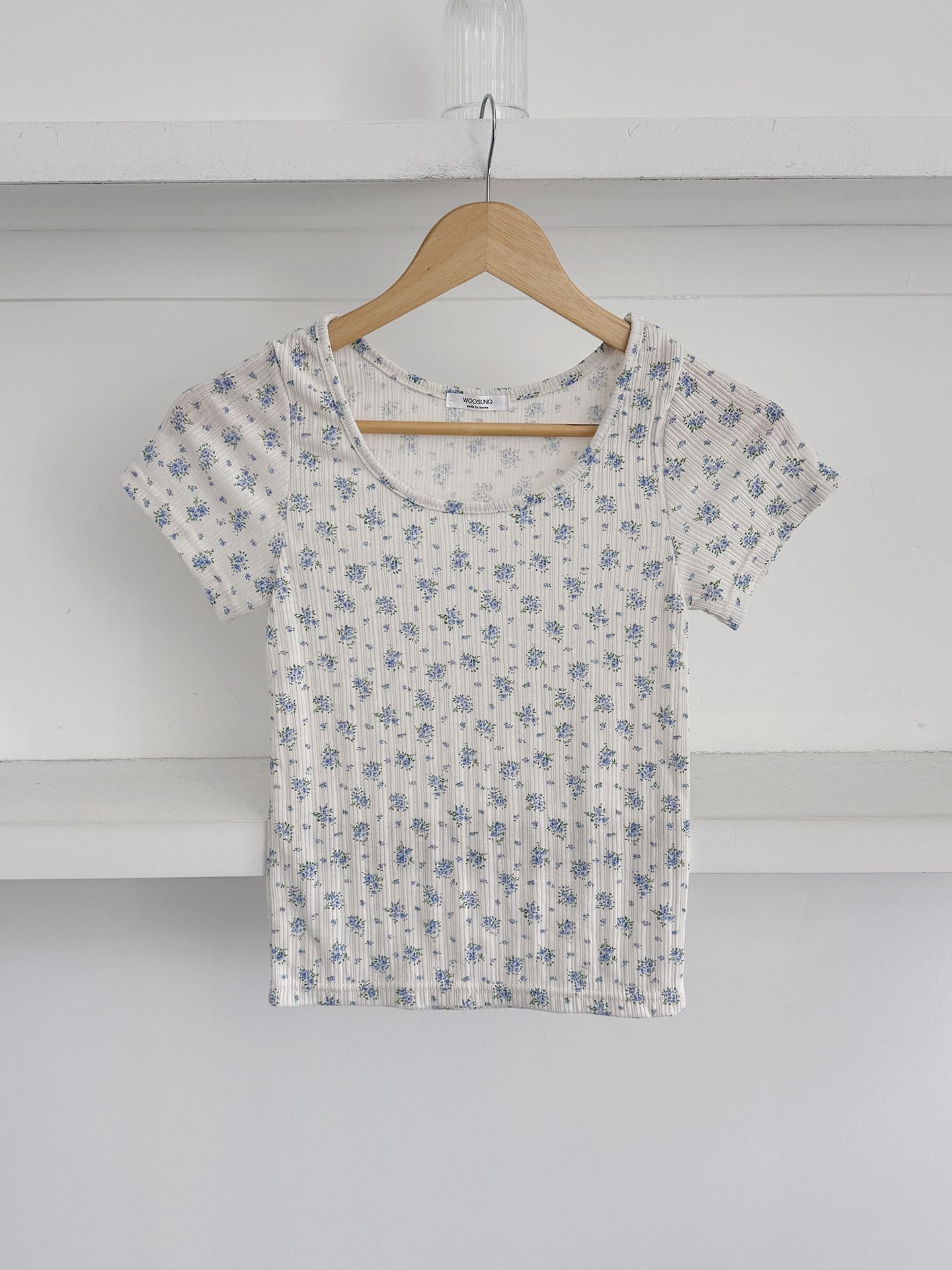 シアーパンチングUネック花柄半袖Tシャツ | 詳細画像16