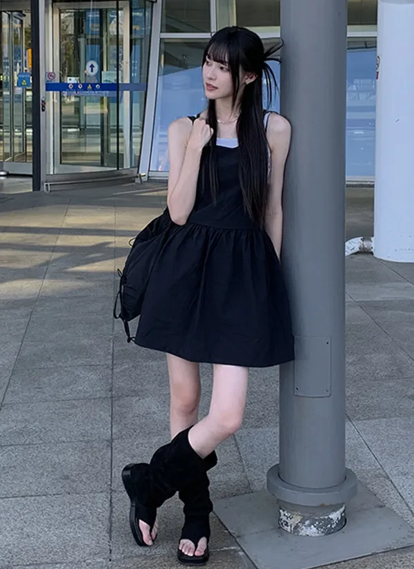 バックレースアップナイロンキャミワンピース | anyonemore | 詳細画像1