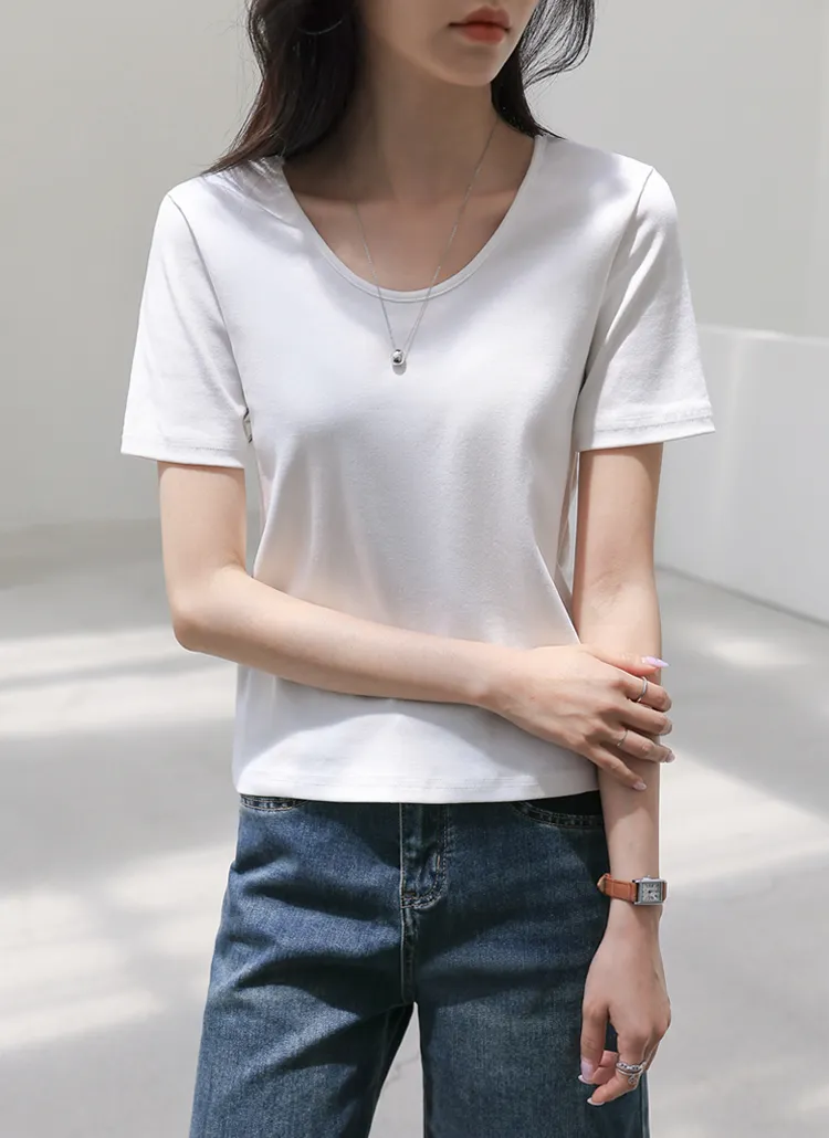 Uネック半袖Tシャツ | MONO AT.D | 詳細画像1