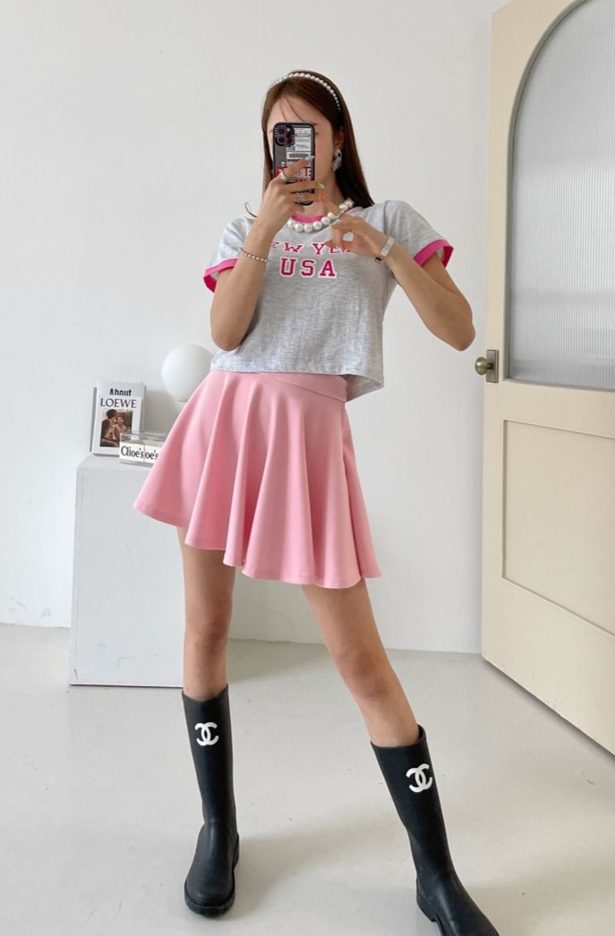 配色NEW YORKクロップド半袖Tシャツ | 詳細画像3
