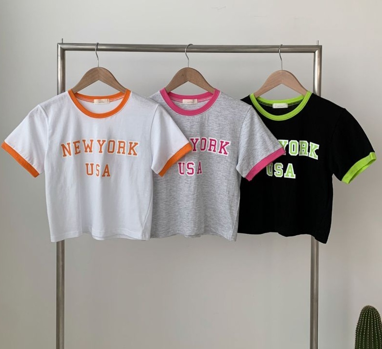 配色NEW YORKクロップド半袖Tシャツ | 詳細画像21