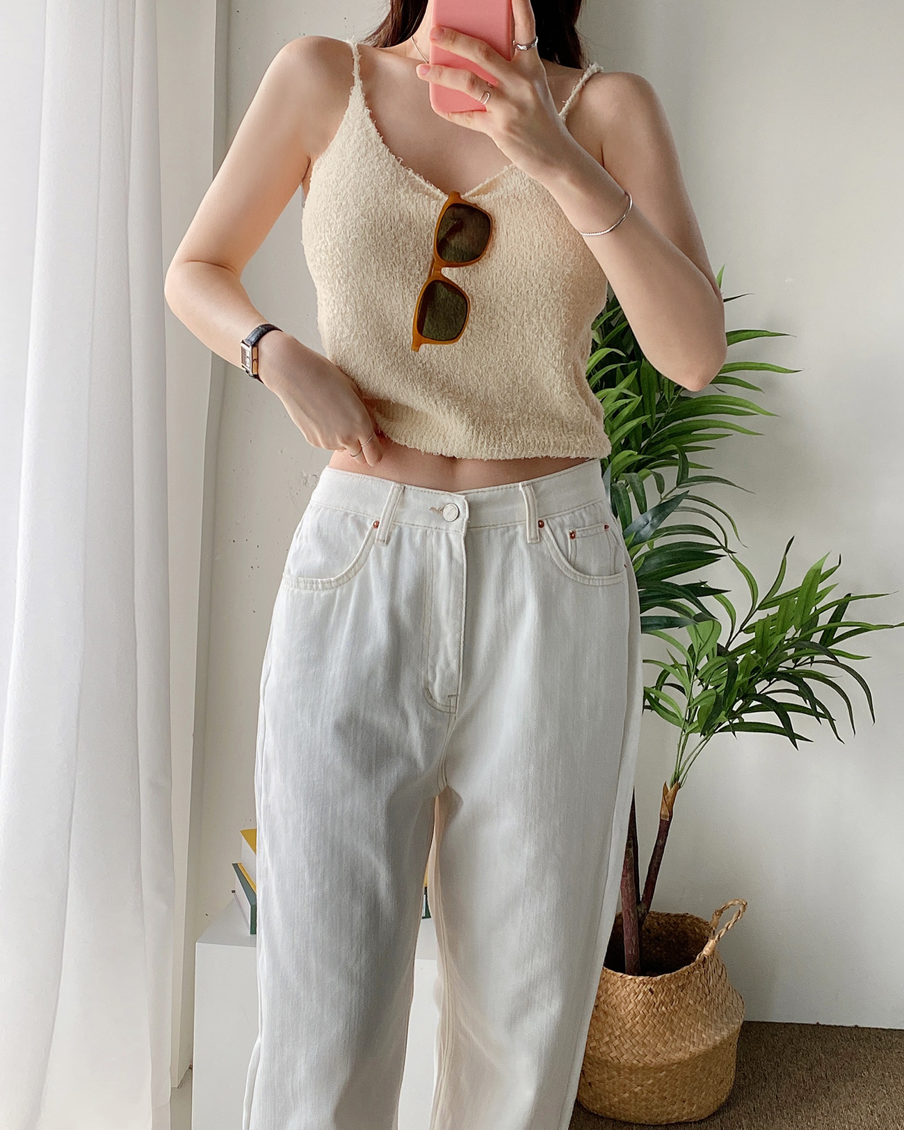 ラウンドネックファータッチクロップドキャミソール | 詳細画像6