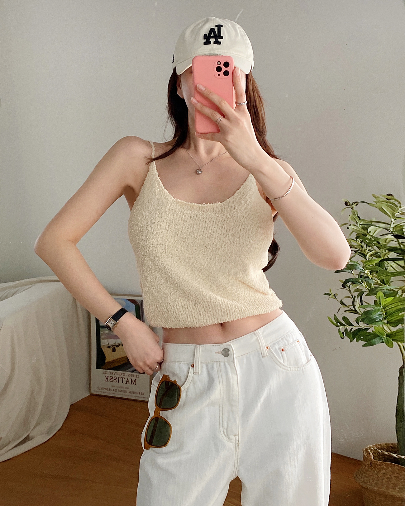 ラウンドネックファータッチクロップドキャミソール | 詳細画像7