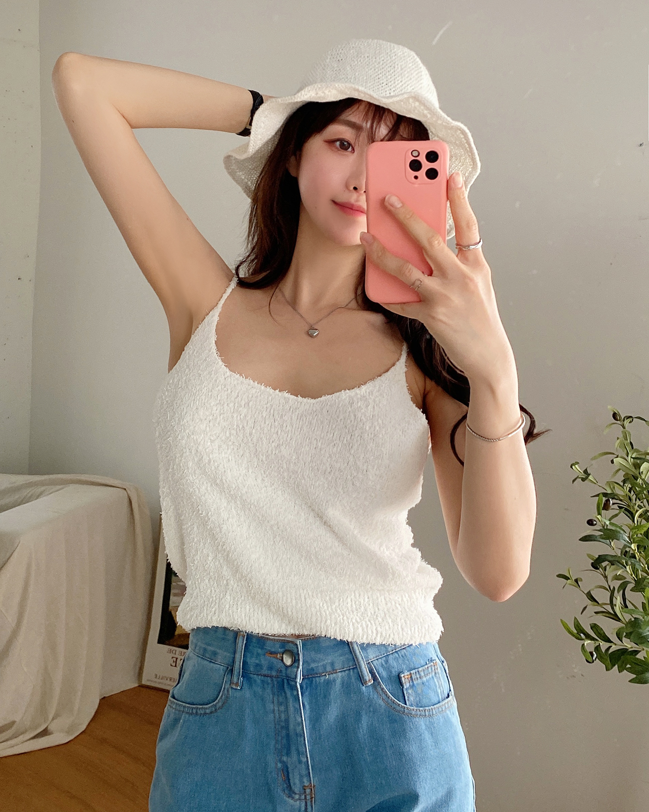 ラウンドネックファータッチクロップドキャミソール | 詳細画像9