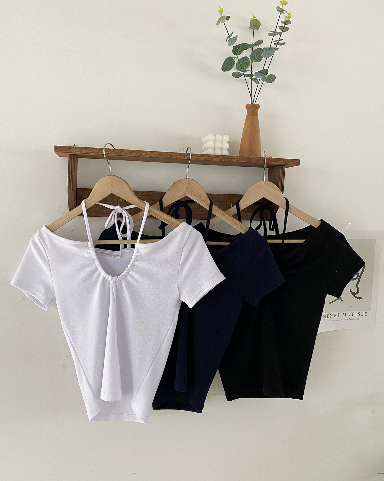 ドロストクロスホルター半袖クロップドTシャツ | 詳細画像18