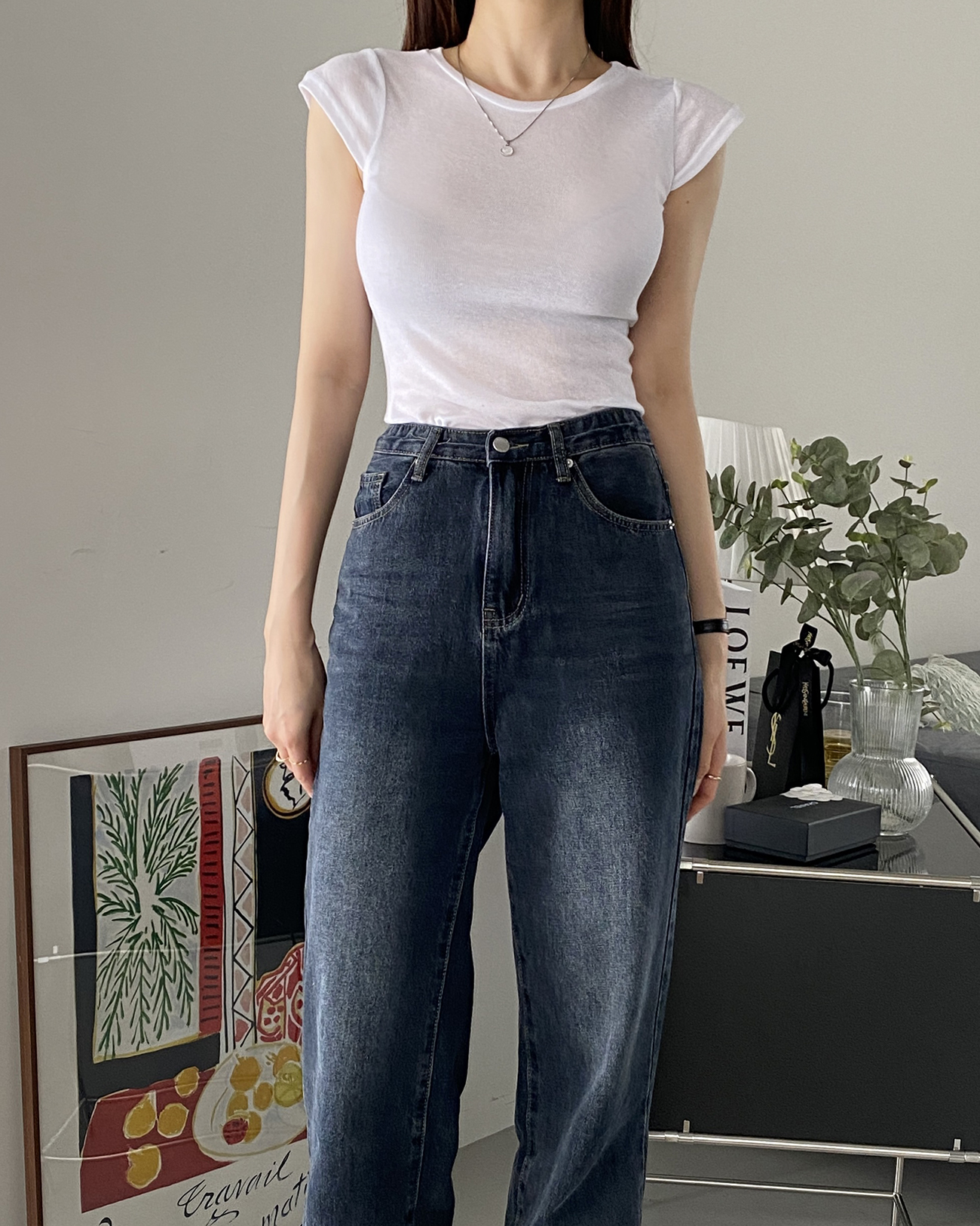 テンセル混シアーキャップスリーブTシャツ | 詳細画像6