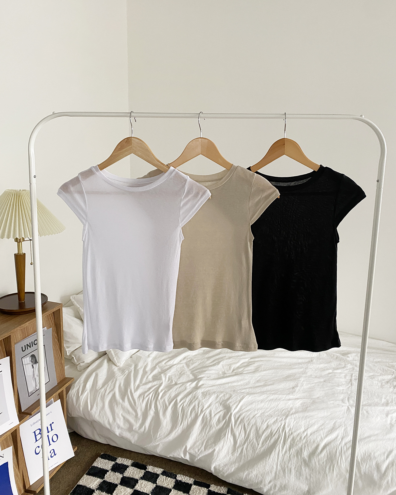 テンセル混シアーキャップスリーブTシャツ | 詳細画像12