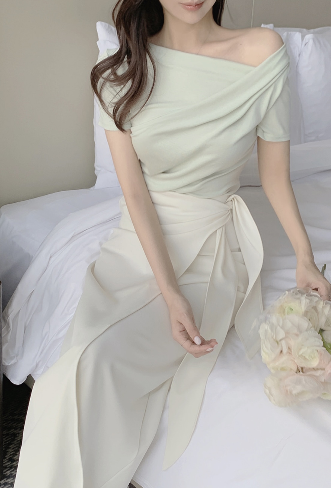 ドレープネックスリム半袖Tシャツ | 詳細画像11