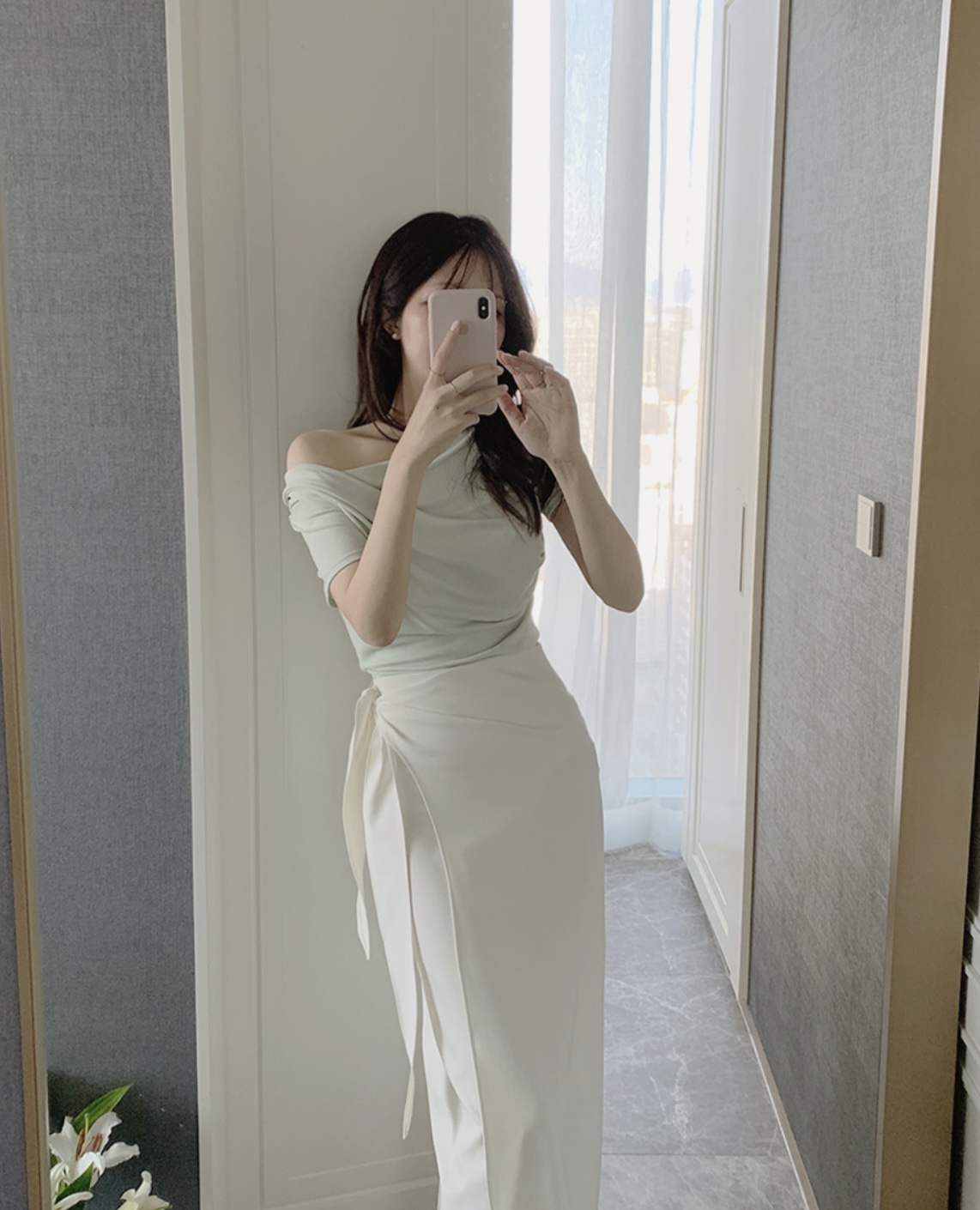 ドレープネックスリム半袖Tシャツ | 詳細画像13