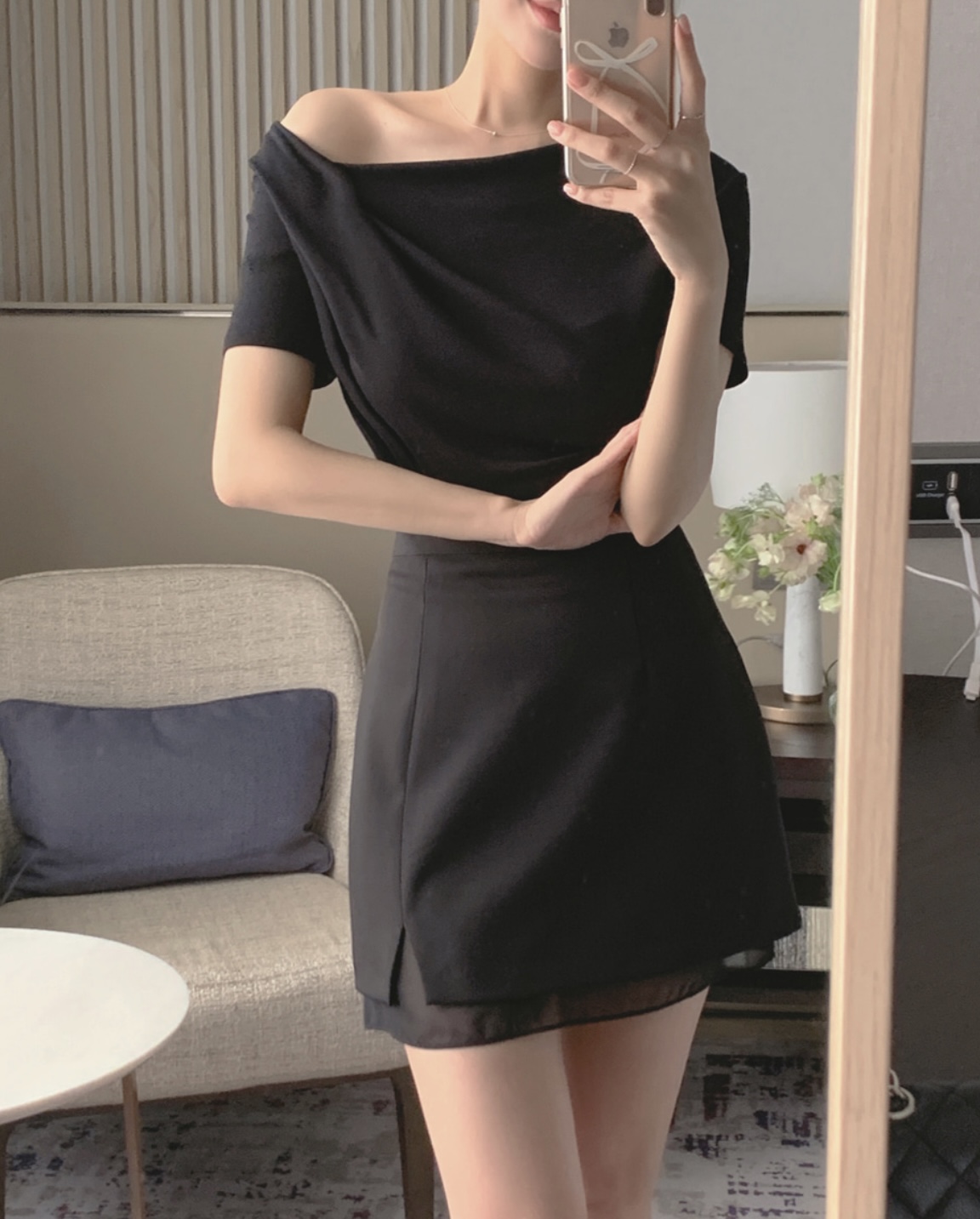 ドレープネックスリム半袖Tシャツ | 詳細画像15