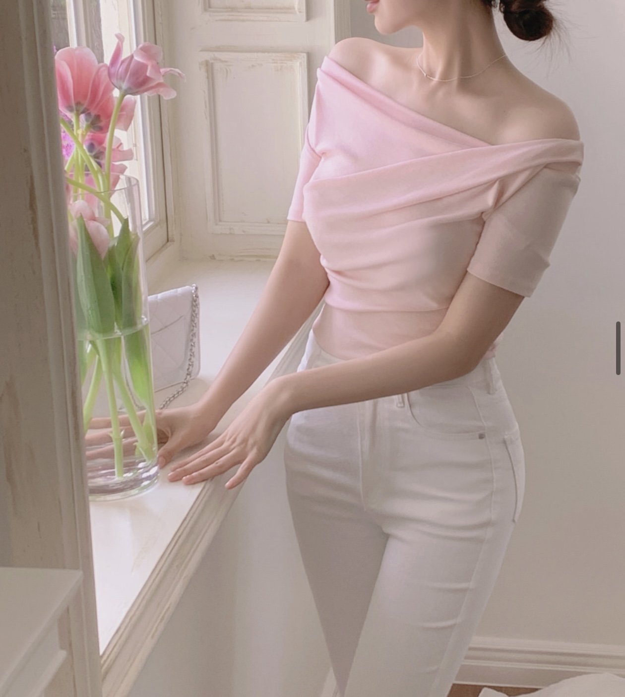 ドレープネックスリム半袖Tシャツ | 詳細画像22