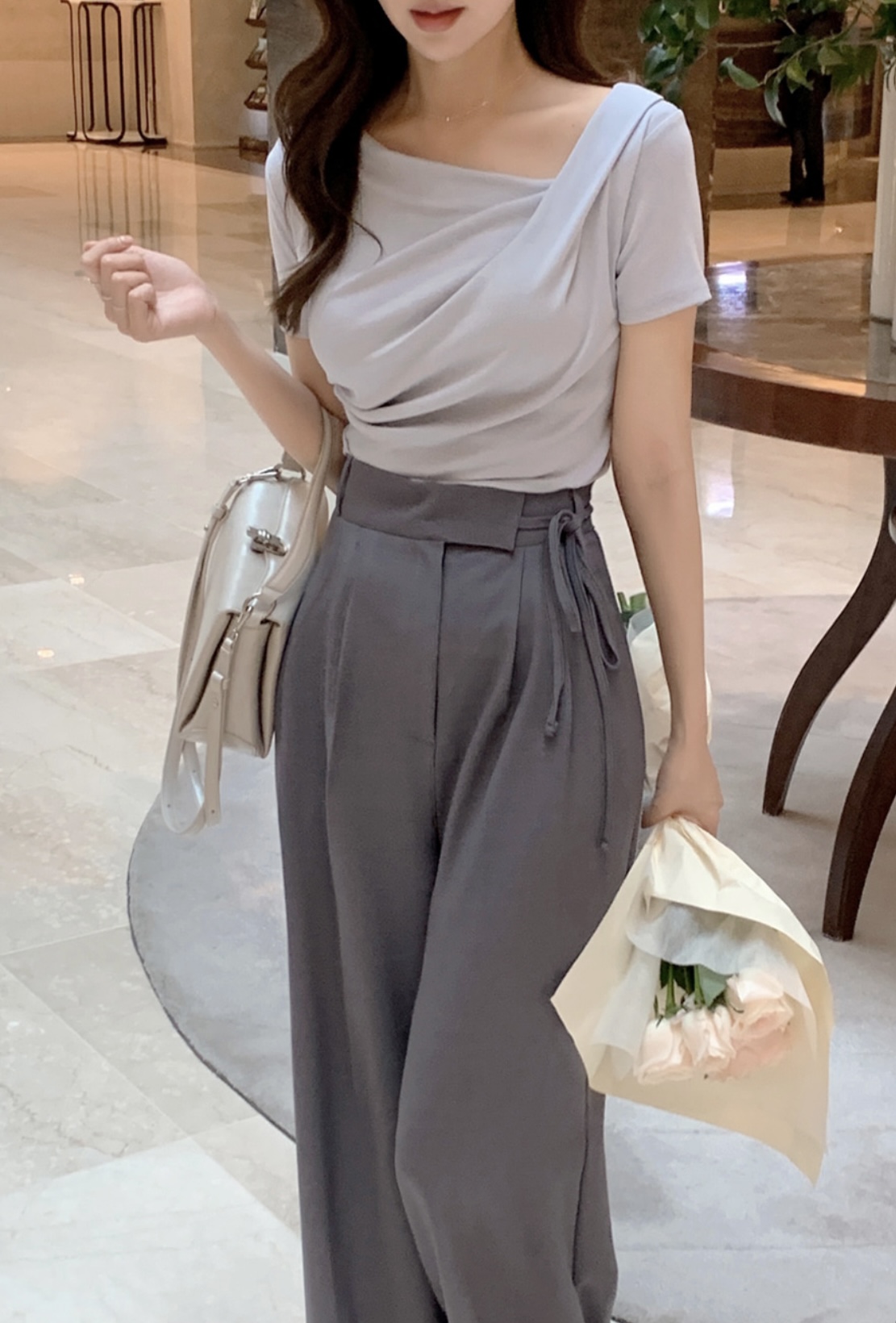 ドレープネックスリム半袖Tシャツ | 詳細画像29