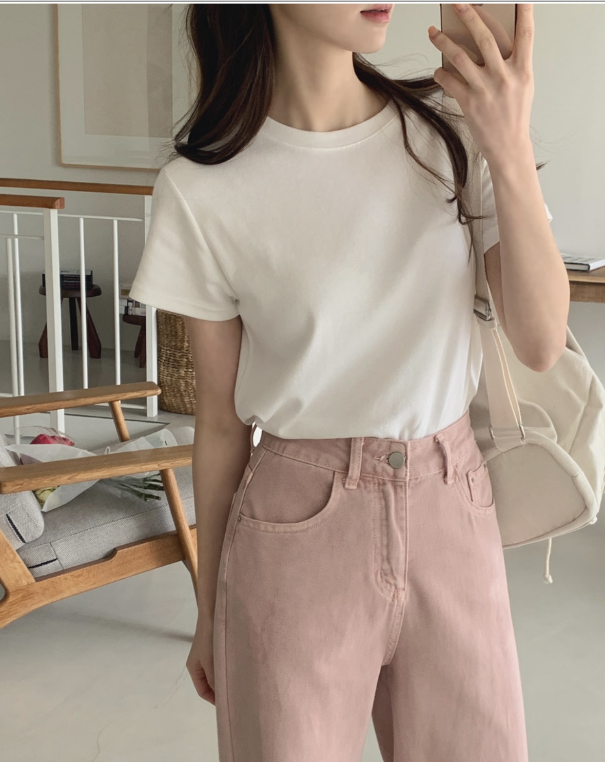モダール混ラウンドネック半袖Tシャツ | 詳細画像2
