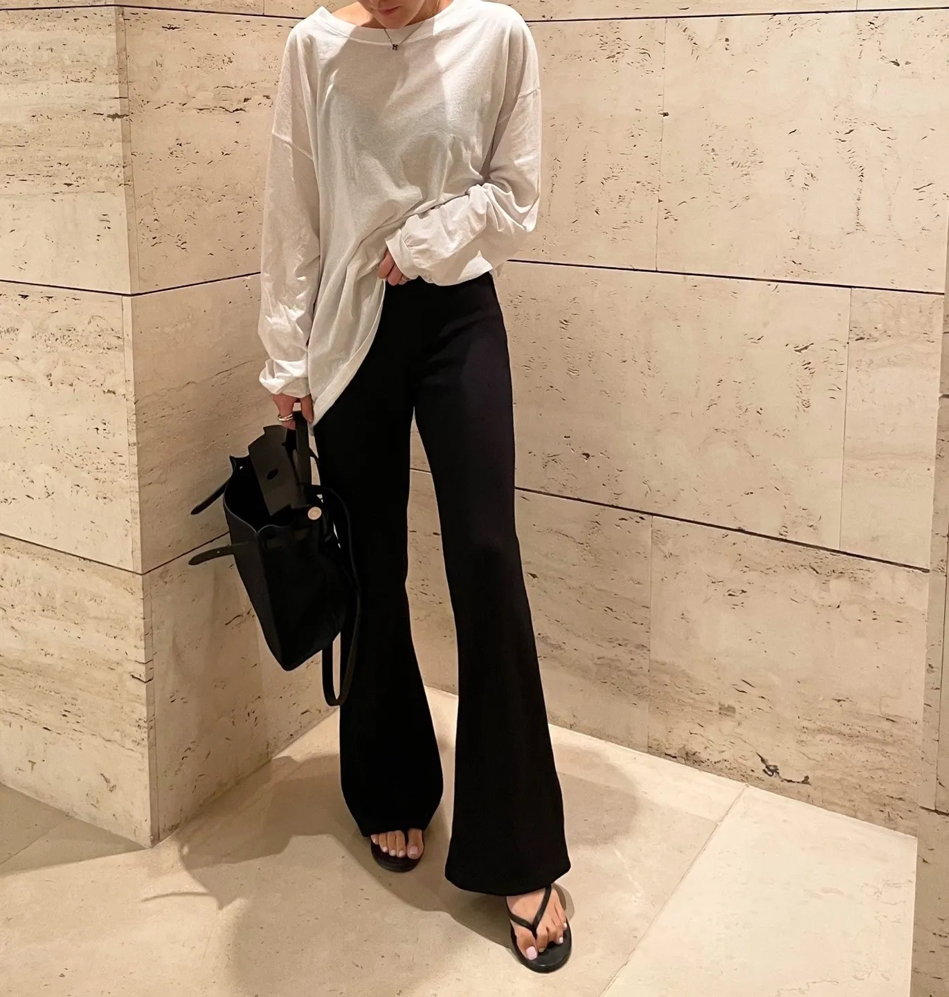 ウエストゴム スウェットスリムフレアパンツ | 詳細画像1