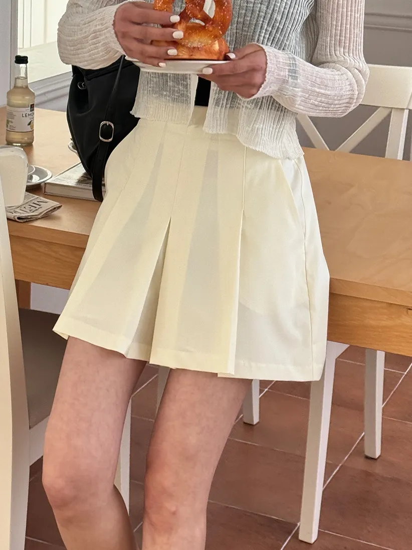 ボックスプリーツキュロットショートパンツ | レディースファッション 