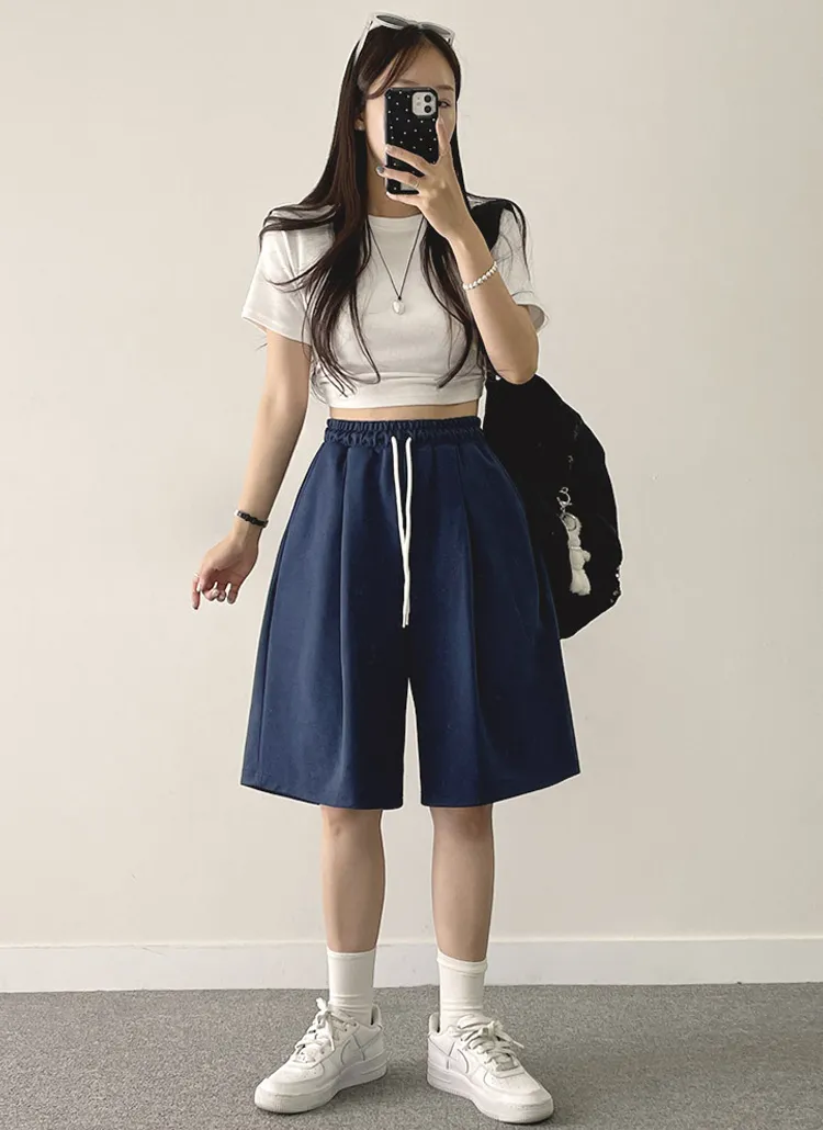 タックハーフスウェットパンツ | withhuilin | 詳細画像1