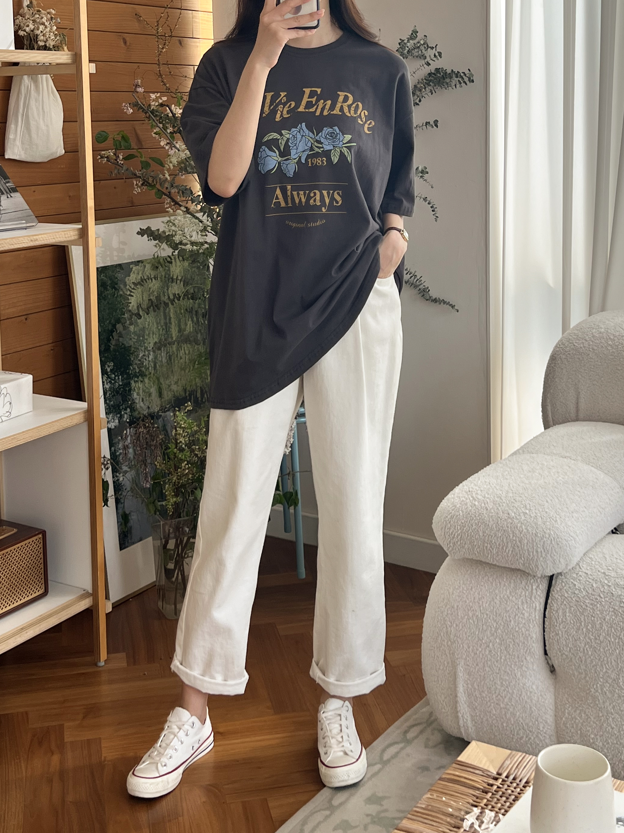 ローズプリントボクシー半袖Tシャツ | 詳細画像2