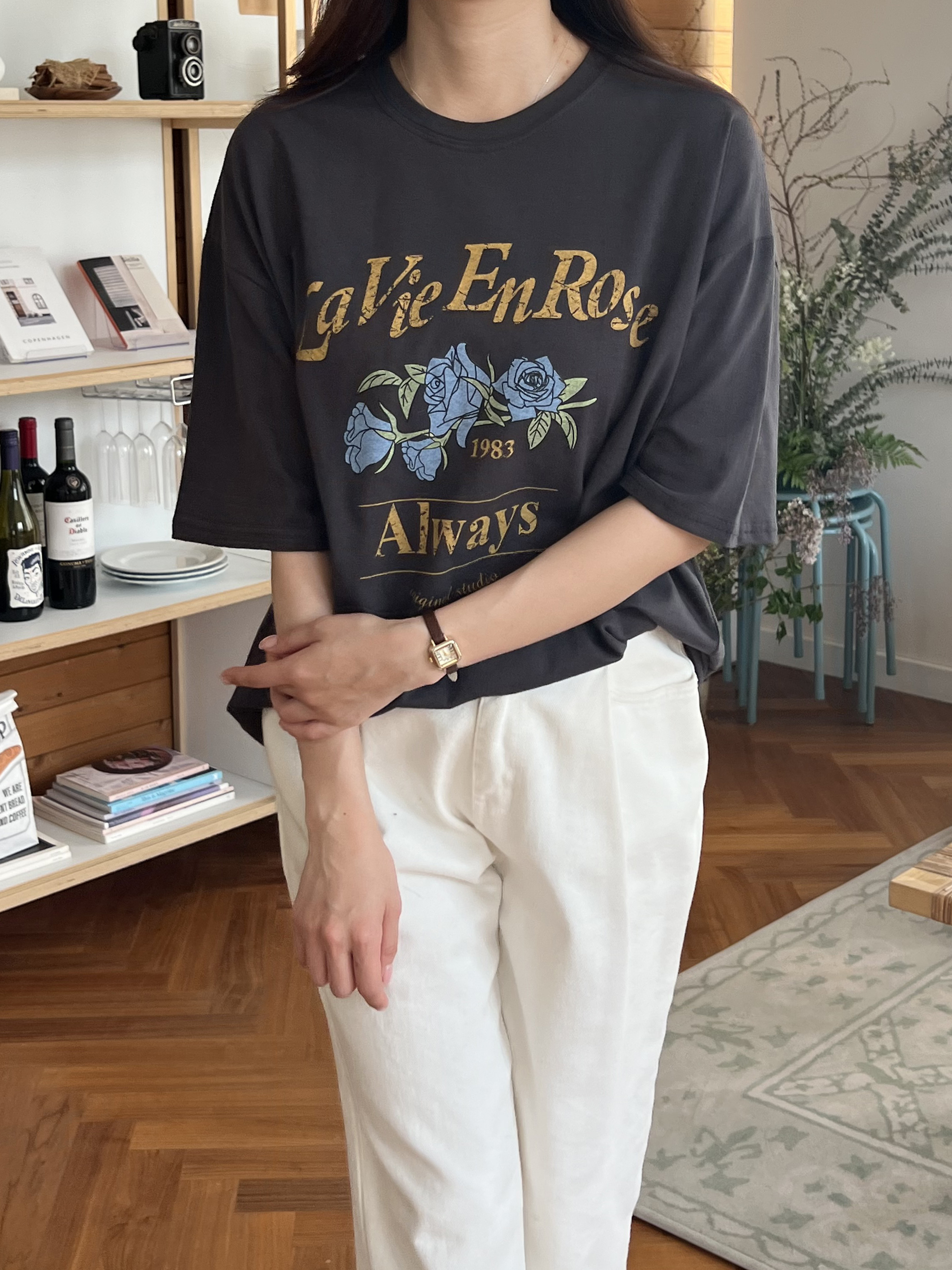 ローズプリントボクシー半袖Tシャツ | 詳細画像4