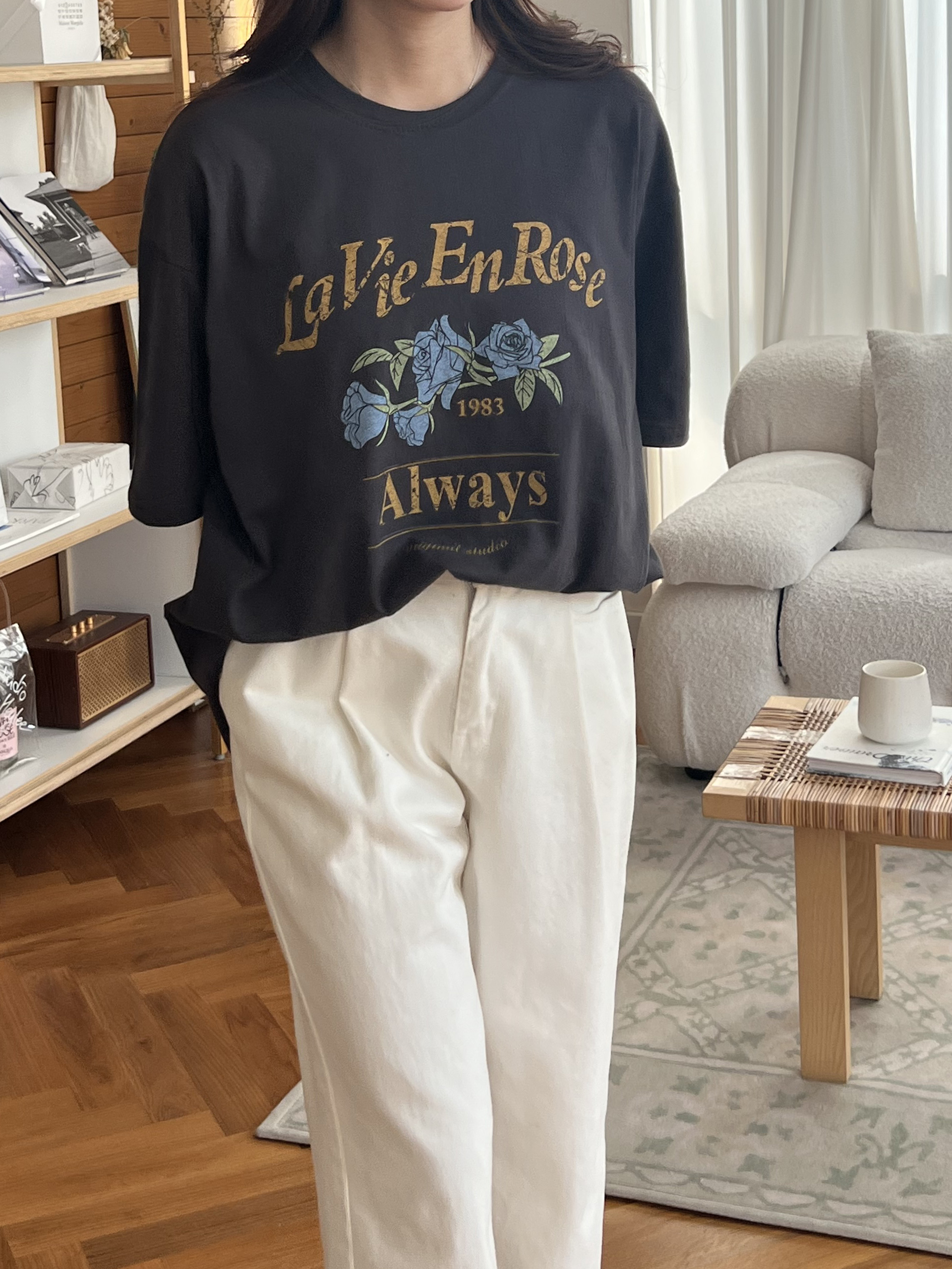 ローズプリントボクシー半袖Tシャツ | 詳細画像5